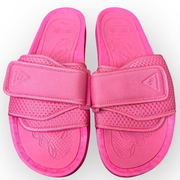 Adidas x Pharrell Williams HU Slides Pink Unisex Casual Summer Shoes Sz 9 Mens - Picture 1 of 12